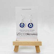 Load image into Gallery viewer, Greek Eye Circle Drop Earrings
