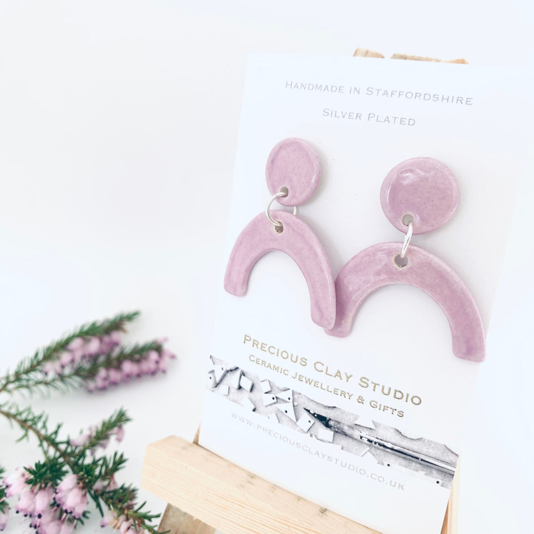 Lilac Arch Statement Earrings