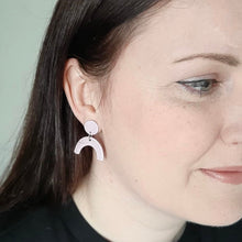 Load image into Gallery viewer, Lilac Arch Statement Earrings
