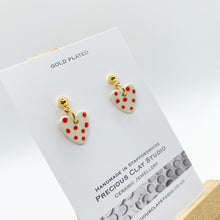 Load image into Gallery viewer, Mini Heart On Stud - Red Polka Dot
