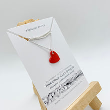 Load image into Gallery viewer, Heart Necklace, Red - 18 inch Sterling Silver
