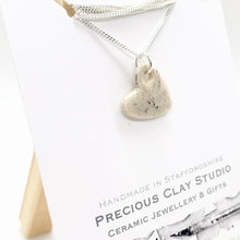 Load image into Gallery viewer, Heart Necklace, Oatmeal - 18 inch Sterling Silver
